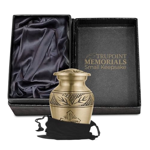 Image of Trupoint Memorials Cremation Urns for Human Ashes, Funeral Memorial Urn for Male and Female, Decorative Burial Metal Urn Collection for Adult Men & Women - Gold Cross, 1 Keepsake