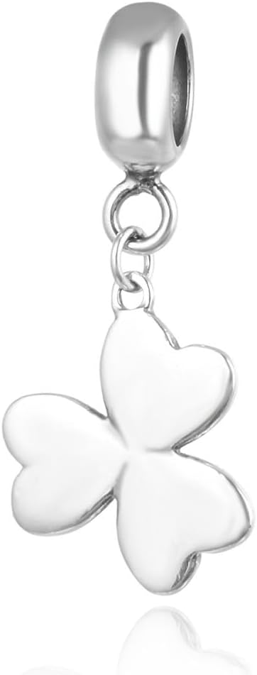 Adabele Solid 925 Sterling Silver Cute Flower Bead Charm Cubic Zirconia CZ GemstonevFit Pandora All Other Charm Bracelet Necklace Women Birthday Personalized Gift