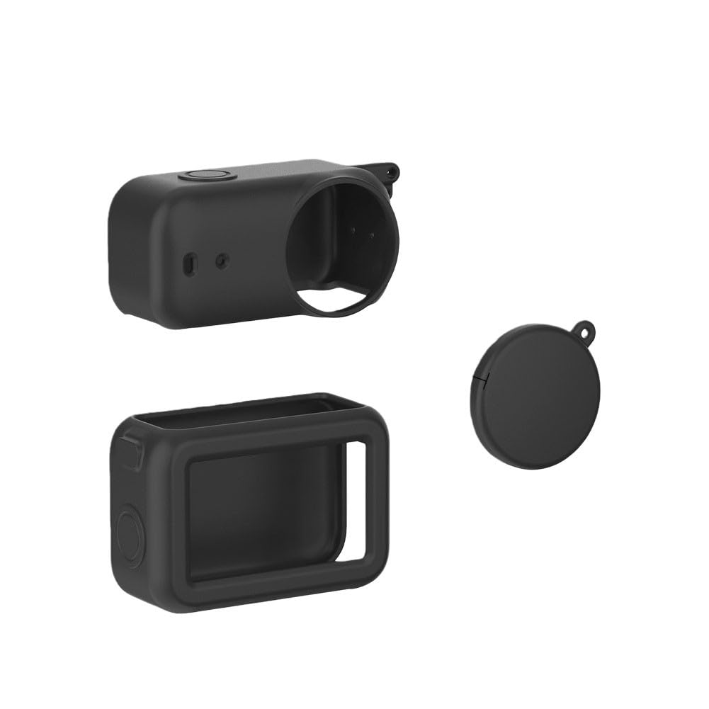 Funda protectora de silicona para cámara de acción Osmo para agarre suave al tacto con diseño personalizado y ligero, compatible con OSMO-, color negro