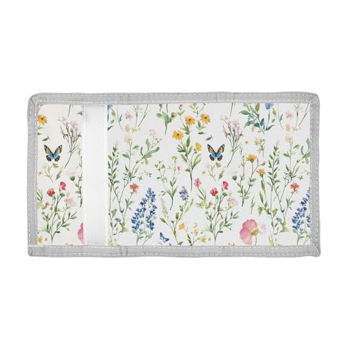 ALAZA Kids Wallets for Boys Girls Toddler Trifold Wallet Children Small Green Flower Grass with Zipper Coin Pocket2