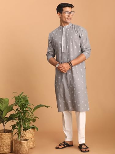 Image of Shvaas By Vastramay Men's Green Cotton Kurta
