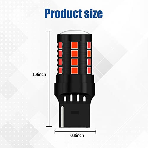 Yonput Pack-2 Led Bulb Reverse Light, Upgraded 7443 Led Bulbs For Reverse Lights, Led Lamps Replacement For Backup, Super Bright Light Fits For Car, Car Brake Turn Signal Lights (Red) #TOP1
