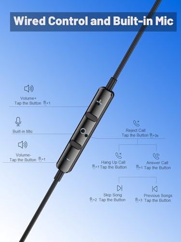 USB C Headphones for iPhone 16/15 for Samsung Galaxy S25/S24/S23 Ultra Wired Earphones with Stereo Microphone, Volume Control in Ear USB C Wired Earbuds for Samsung Galaxy S22 S21/ Pixel 9 8