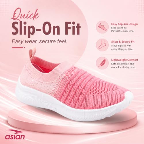 Image of ASIAN Breeze-05 Women's Walking Shoes | Stylish, Lightweight, Breathable Slip-Ons with Cushioned Comfort | Ideal Travel