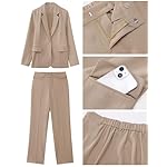 luvamia Women's Two Piece Sets Pants Suits Dressy Business Casual Outfits Professional Blazer Pantsuits Set Work Office - Image 5