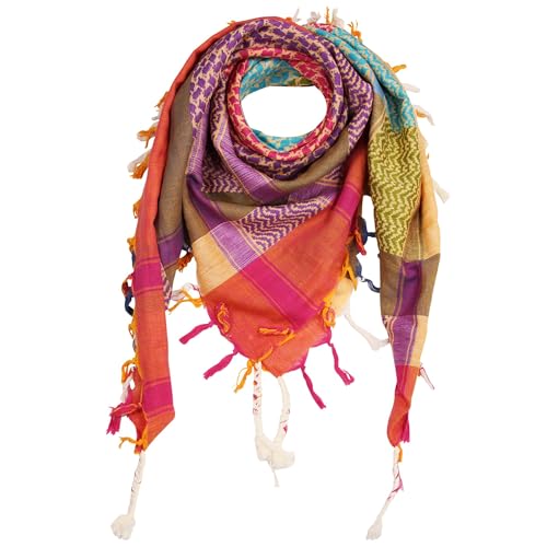 Keffieh multicolore 100% coton grand format foulard palestinien Freak Scene