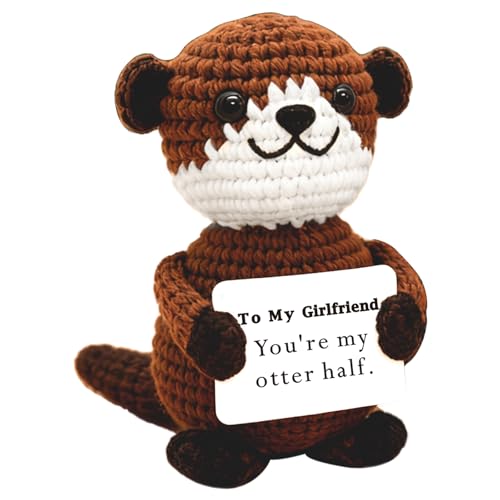 Kinninsion Girlfriend Birthday Gifts I Love You Otter Gifts Handmade Sea Otter Decor for Girlfriend Her Women Anniversary Romantic Cute Best Gift My Otter Half