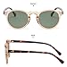 Gleyemor Fashion Polarized Round Sunglasses for Men Women Retro Vintage Acetate Frame Sunglasses (Clear Orange/G15 Green)