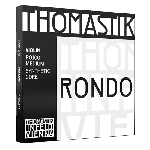 Thomastik-Infeld Rondo Violin Set – Medium Tension – 4/4 Size – RO100 – Synthetic Core, Silver and Aluminum Wound, Tin-Plated, Removeable Ball– Deep Tonal Color – Intense Focus – Fast Bow Response by Thomastik-Infeld - Used condition - US$80.01