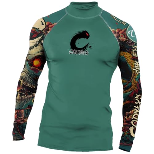Red Plume Men's Compression Sports Long Sleeve Shirt Mock Turtleneck Undershirts Baselayer Athletic Running T-Shirts Tops