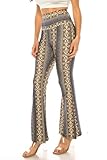 LA12ST High Waisted Yoga Flare Leggings for Women Tummy Control Printed Palazzo Pants Buttery Soft Bell Bottom Pants