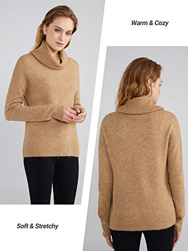 Womens Cowl Neck Sweater Lightweight Loose Pullover Tops Long Sleeve Roll Neck Ribbed Casual Knitwear3