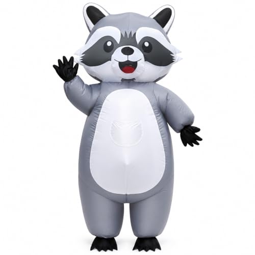 NatuBeau Inflatable Raccoon Costume Adult, Blow up Costume for Halloween