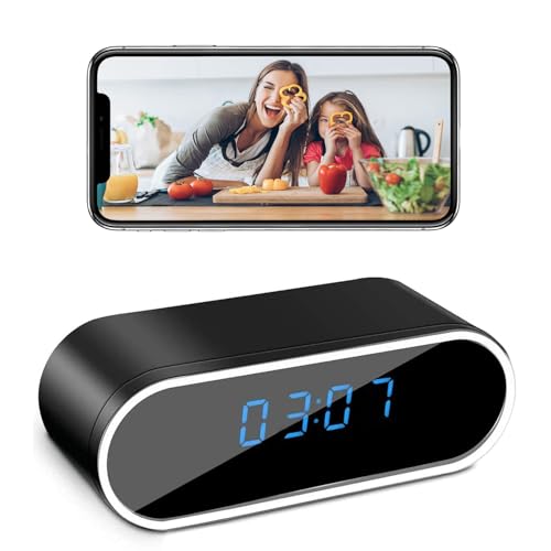 DAIFAC WiFi Camera Clock HD 1080P for Home Office Indoor Surveillance Camera with Motion Detection/Night Vision Nanny Cam Security Camera No SD Card