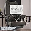 EXCEBET Silla Oficina Ergonómica 180kg - Silla Escritorio Ejecutiva Grande, Cojín Muelles 14cm, Sillón Despacho Respaldo Alto Piel PU, Soporte Lumbar, Asiento Ancho 57,5cm（Gris #4