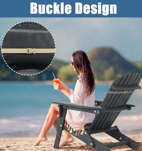 Ostlttyn Gartenstuhl Kopfkissen KopfstüTze Kissen FüR Sonnenliege, 40x25x8cm GroßEs Liegekopfkissen Mit Verstellbaren Riemen FüR Gartenbank Lounge Stuhl, Grau