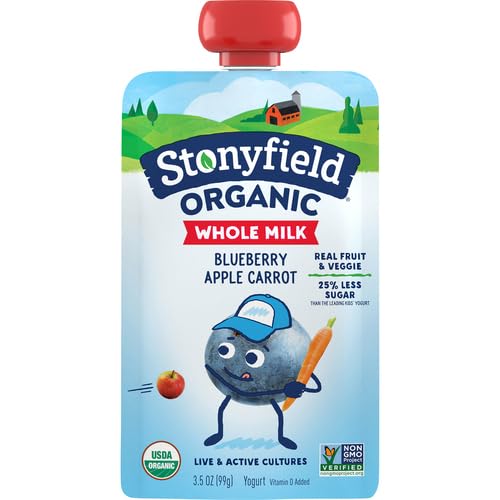 Miniatura 2 de Stonyfield Farm bolsa de yogur arándano manzana zanahoria orgánica 35 onzas