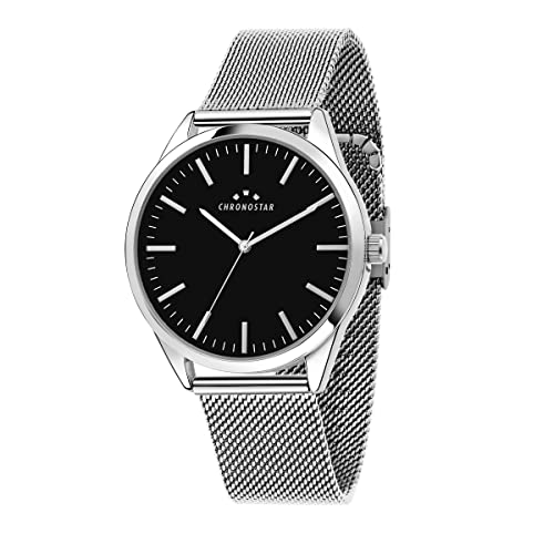[Caratteristiche] La cassa dell'orologio misura 41mm, con spessore 9,10mm. Il quadrante nero si compone di un vetro minerale