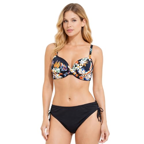 idolika - Bikini Mujer - Bikinis Mujer - Bikinis con Relleno, Tirante Ajustable y Anudado en Espalda (FR/ES, Números, 48, 50, Regular, Regular, Negro)