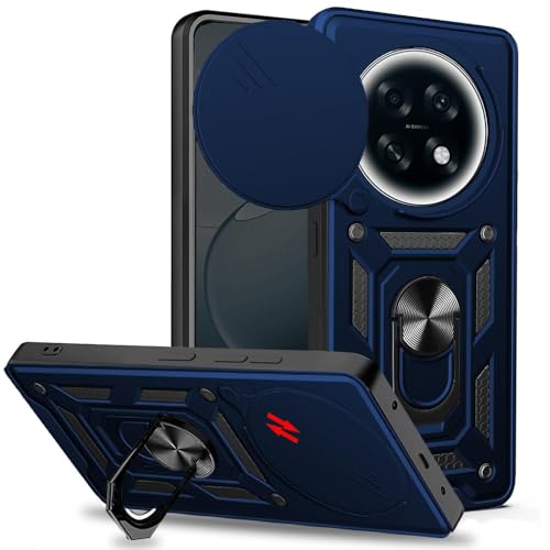 Image of AIBEX Back Cover Compatible for Oppo F31 Pro Plus | D10 Tough Armor Case | Sliding Camera Shield | 360 Protection | Kickstand Ring Holder | Military-Grade Bumper Case - Blue