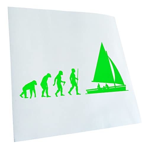 Kiwistar - Autocollant - en forme de voile - néon vert - G30 - Pour voitures, vélos, véhicules, motos, cyclomoteurs, tuning, vitres arrière