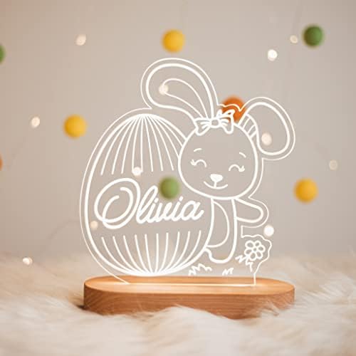 Personalized Easter Bunny Night Light, Easter Gifts For Teens, Custom Night Light For Kids, Led Baby Night Light, Easter Home Decoration