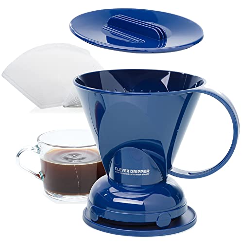 Image of Clever Coffee Dripper Barista's Choice - Bonus 100 Filters Included (18oz Large, Royal Blue)