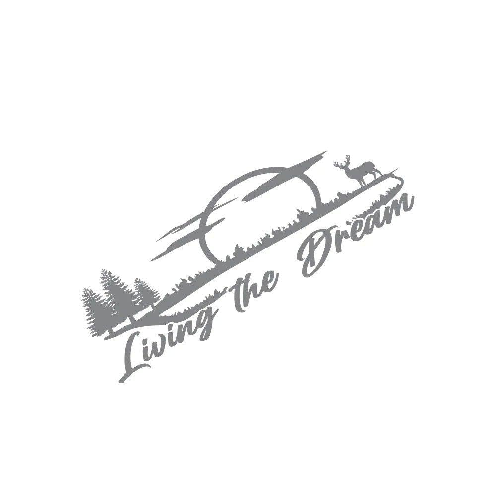 Dabhuoc Glossy Gray Van Camper Graphics Living The Dream Moon Decor Decals Vinyl Cover Accessories(Glossy Gray)