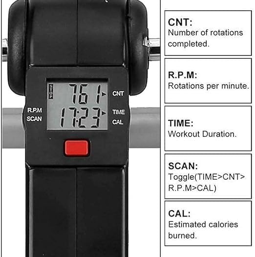 Image of RK Prime Mini Cycle Pedal Exerciser - Under Desk Bike for Home & Office | Adjustable Resistance, LCD Display | Arm & Leg Workout | Non-Slip, Portable | Physiotherapy & Seniors