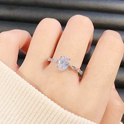 1 Carat Moissanite Ring Classic Egg-shaped horse eye ring Round Cut Solitaire Ring for Women, Engagement, Promise, Wedding4