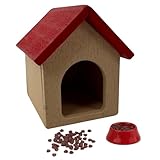 Meubles de poupées, Maison de Chiens Miniatures avec Bol à Chiens et Nourriture 1:12 Sca...