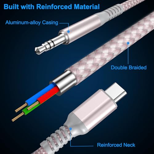 Image of Elebase for iPhone 17 Air USB C Aux Cable 4FT,Type C to 3.5MM Jack Audio Adapter Auxiliary Cord for Car,Gooel Pixel 9 8,Apple iPhon 16 16e 15 Pro Max Plus,iPad 10 10th,Mini 6 7 8,Air 4 5 6 Generation