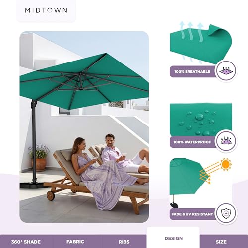 Image of Midtown Umbrellas Grande Square - 9 x 9 Ft Cantilever Umbrella