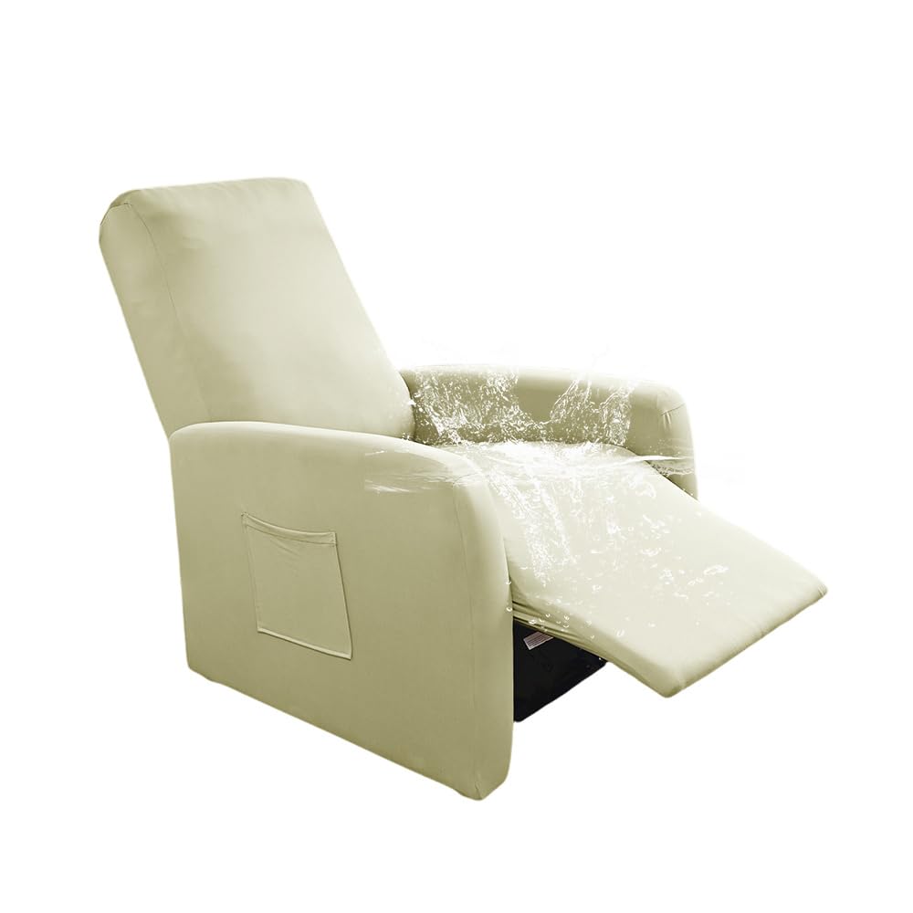 FANSU Copripoltrona Relax Reclinabile Elettrica Universale, Elasticizzato Copripoltrona 1 posto con Tasche, Fodere Poltrona Relax Lavabile Rimovibile (Rosso