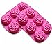 BargainRollBack OTHER MODL 2 Pack of X Large Rose Flower Ice Cube Chocolate Soap Tray Mold Silicone Party Maker (Ships from USA), Pink