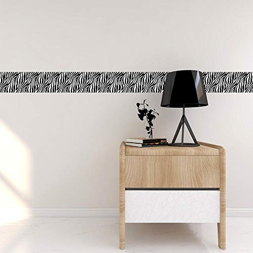 Visitryl Wallpaper Border,Peel And Stick Zebra Texture 10Cm X 300Cm #TOP3