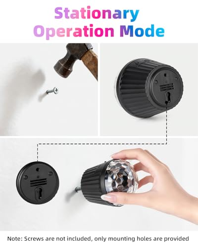 Image of 2-Pack DJ Lights for Parties, Disco Ball with Remote Control and 6.6ft Type-C Cable, Sound-Activated Stage Lights Feature 3 Speed Rotation Modes (Ideal for Home Dance and Holiday Decorations)