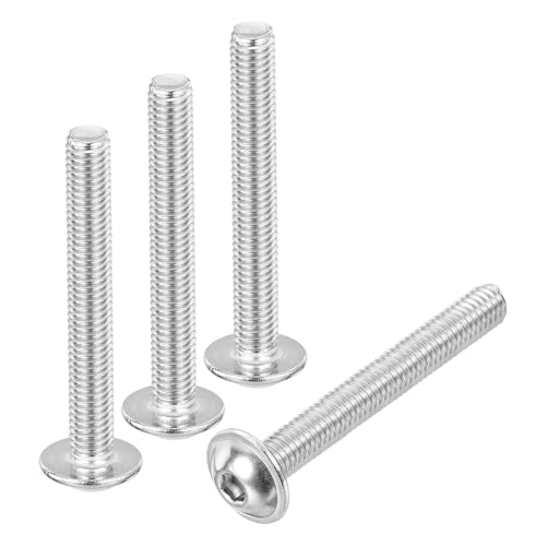 QUARKZMAN 50Pcs Viti A Testa Bombata Con Flangia M5-0.8x40mm, Bulloni In Acciaio Inox 304 Con Innesto Esagonale, Viti Meccaniche Filettate Interamente, Colore Argento