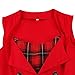KILLREAL Women's Fashion Casual Tartan Plaid Patchwork Cocktail Christmas Party Dress Red Large
