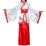 Genérico Disfraz China Niña Vestido Hanfu China Niña Disfraz Traje de Baile Hanfu Disfraces de Escenario Actuación Antiguo Vestido Princesa Elegante Disfraces Geisha Niñas
