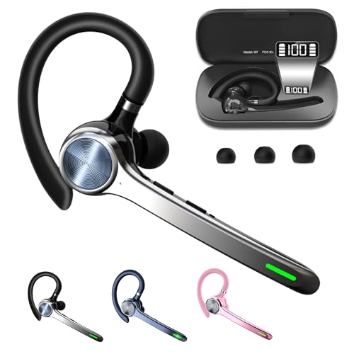 HEIBAS Bluetooth Headset, Wireless Bluetooth Earpiece with 500mAh Charging Case 72 Hours Talking...