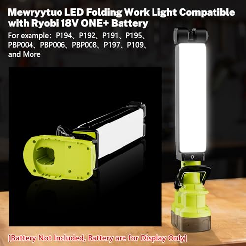 Image of Work Light Cordless Flashlight for Ryobi 18V Battery, Portable LED Folding Work Light with USB Output, 30W 2400LM for Construction Renovation & Home Repair Lighting [Battery Not Included]