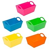 Simplify Neon, 5 Pack, Mini Storage Containers, Bins, Drawer, Office Organization, Good for Toys, Hair Accessories, Bobby Pins, Q-Tips, Small...