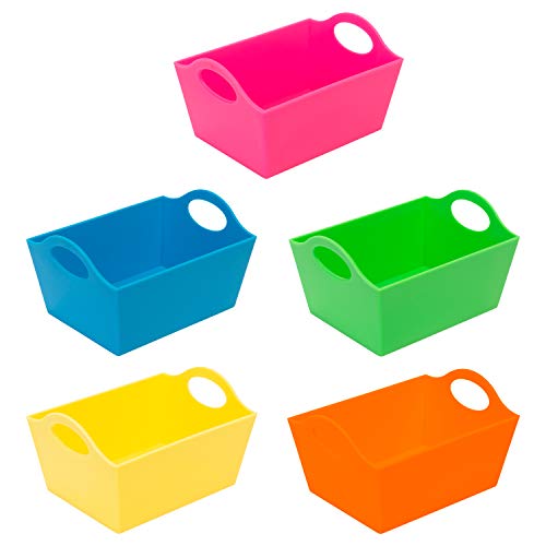 Simplify Neon, 5 Pack, Mini Storage Containers, Bins, Drawer, Office Organization, Good for Toys...