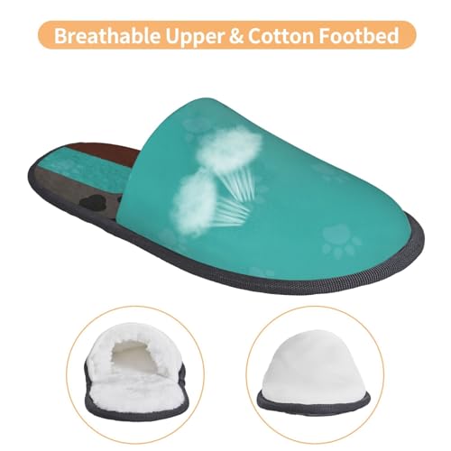Cute Cat Paw And Dog Print House Slippers For Women And Men,Soft Slippers With Memory Foam,Non-Slip Indoor Home Shoes3