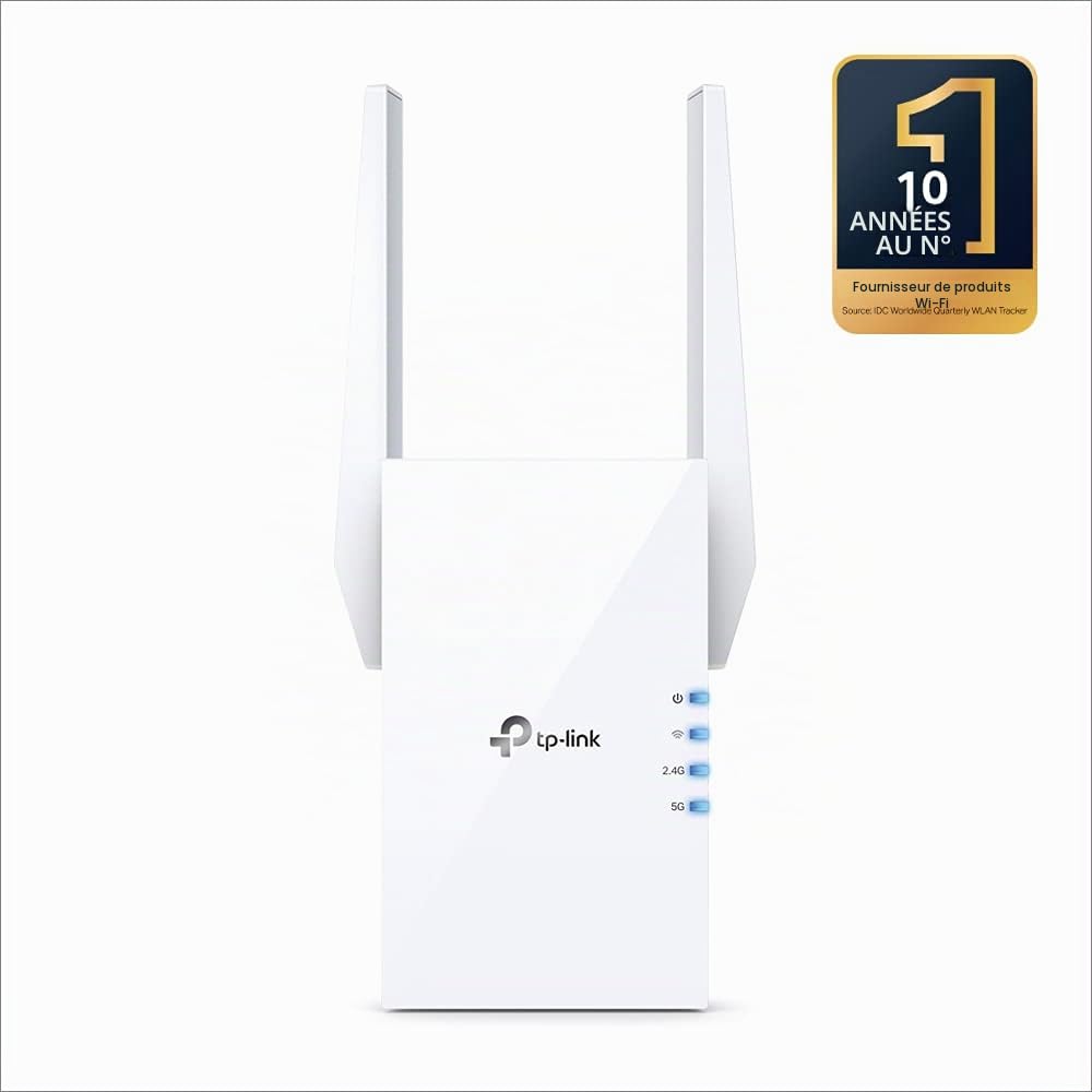 TP-Link Archer AX73 Routeur WiFi AX5400 Gigabit WiFi 6 bi-Bande Noir & Répéteur WiFi 6 Mesh, Amplificateur WiFi AX1800 Couvre jusqu'à 100 m², WiFi Extender, WiFi Booster, 1 Port Ethernet Gigabit