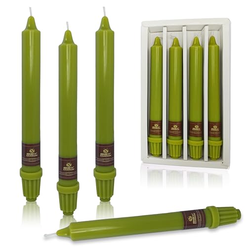 XINAOBAOLUO Taper Candle Dinner Candlesticks Green Candle Stick Unscented Tapered Candles Smokeless Candles for Home Décor Weddings Festive Seasons Holiday