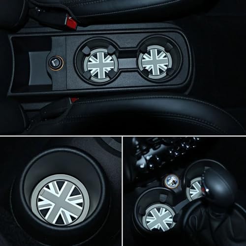 Mini Cooper R55 R56 R57 Portavasos Gris Union Jack 3 piezas miniatura 3