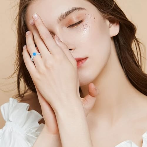 Twisted Infinity Opal Rings 1CT Opal Engagement Rings for Women with Moissanite 925 Sterling Silver 10K 14K 18K Gold October Birthstone Rings2