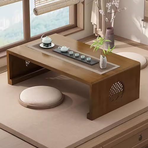 Table basse japonaise pliante couleur noyer pour coin lecture
